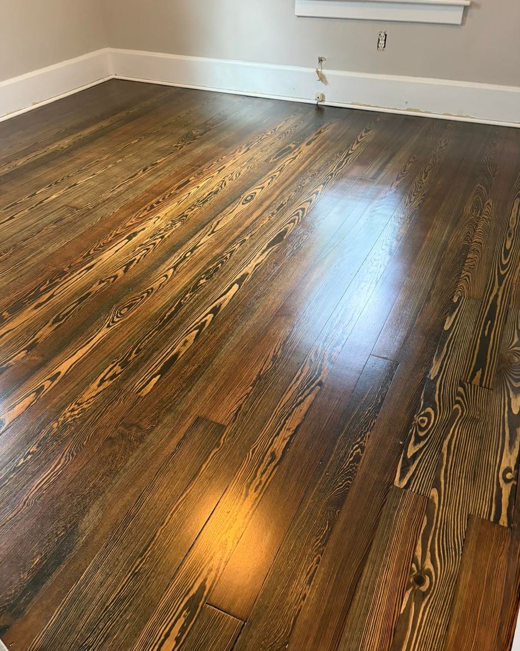 Bedroom floor after refinishing