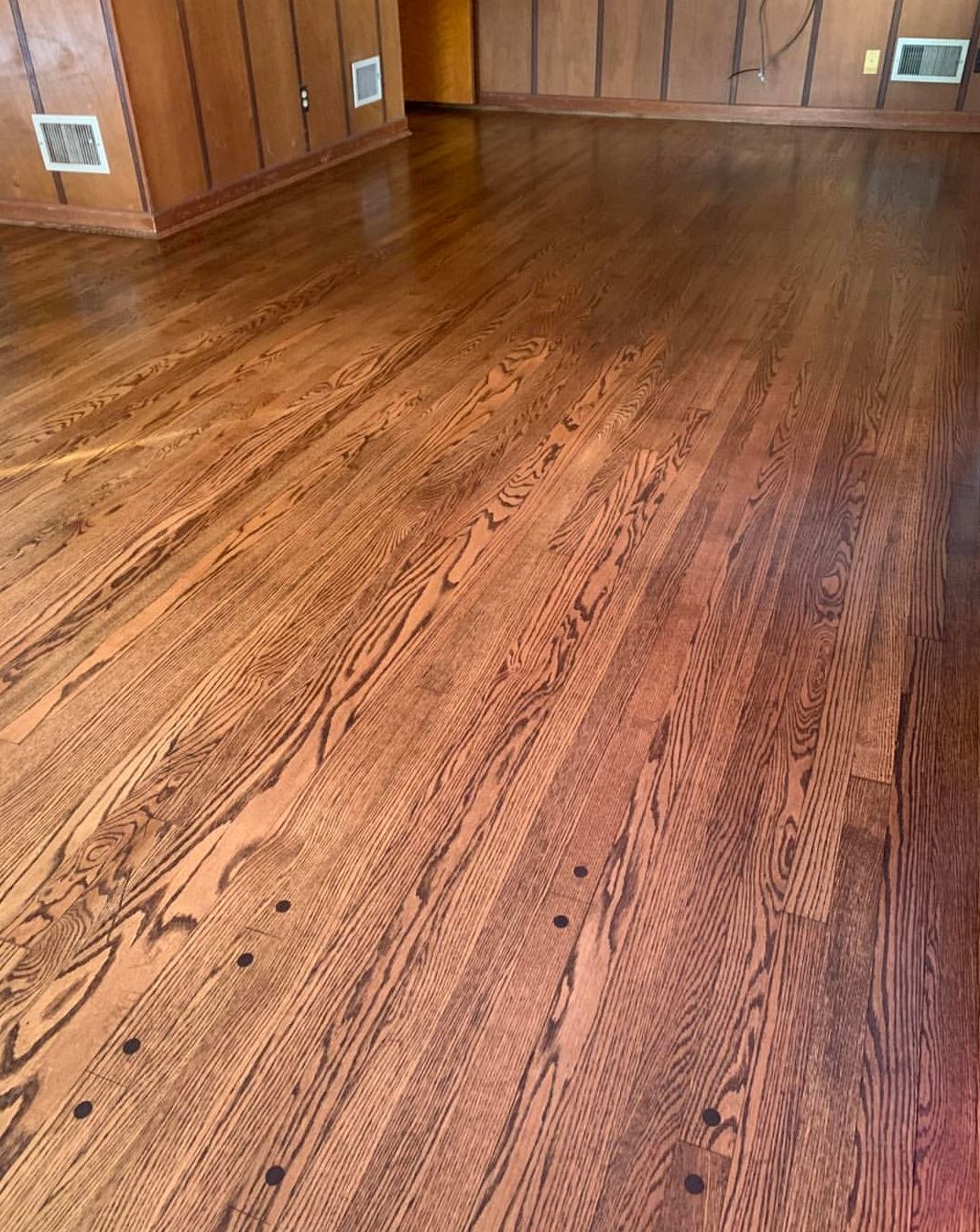 Bedroom floor after refinishing