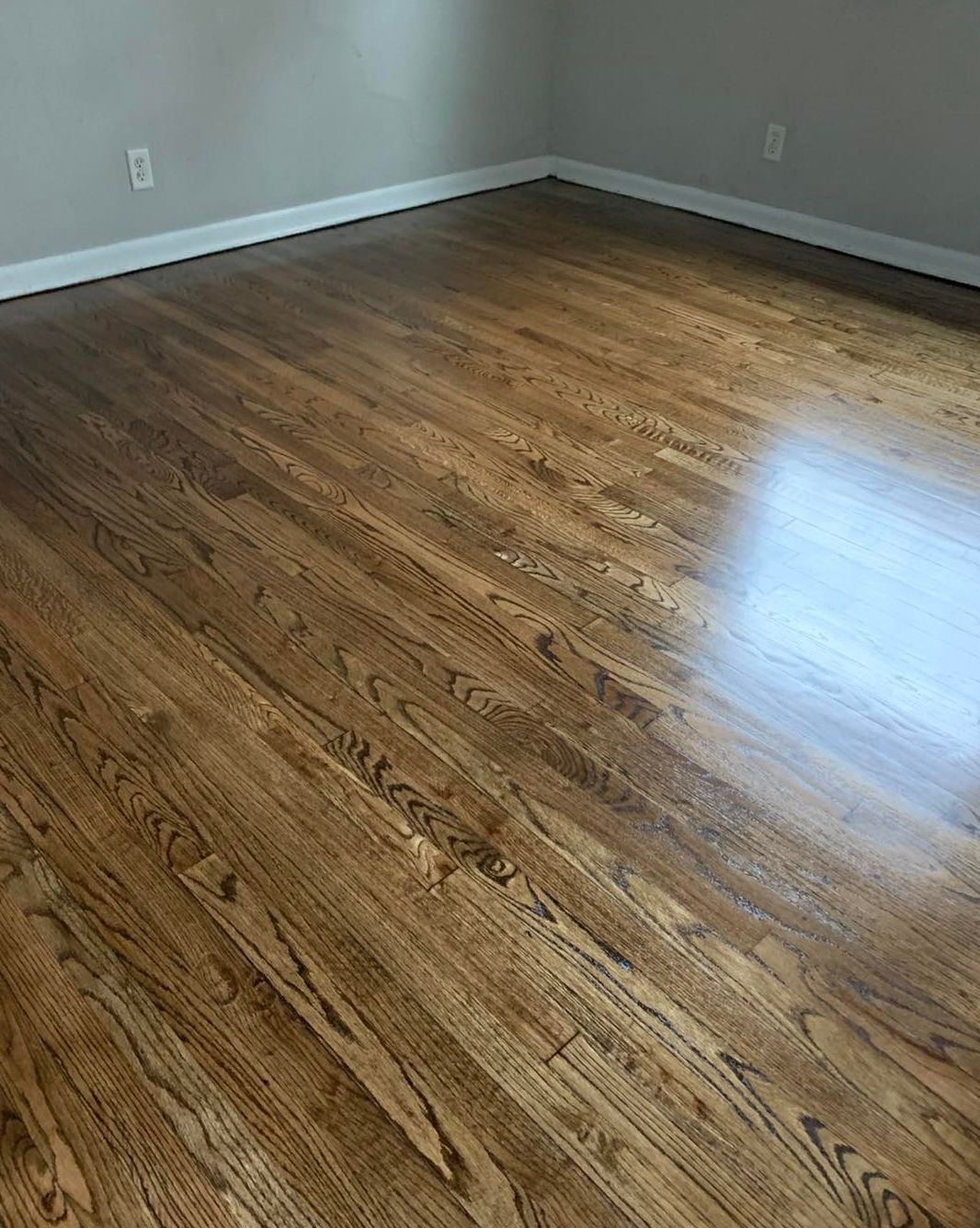 Bedroom floor after refinishing