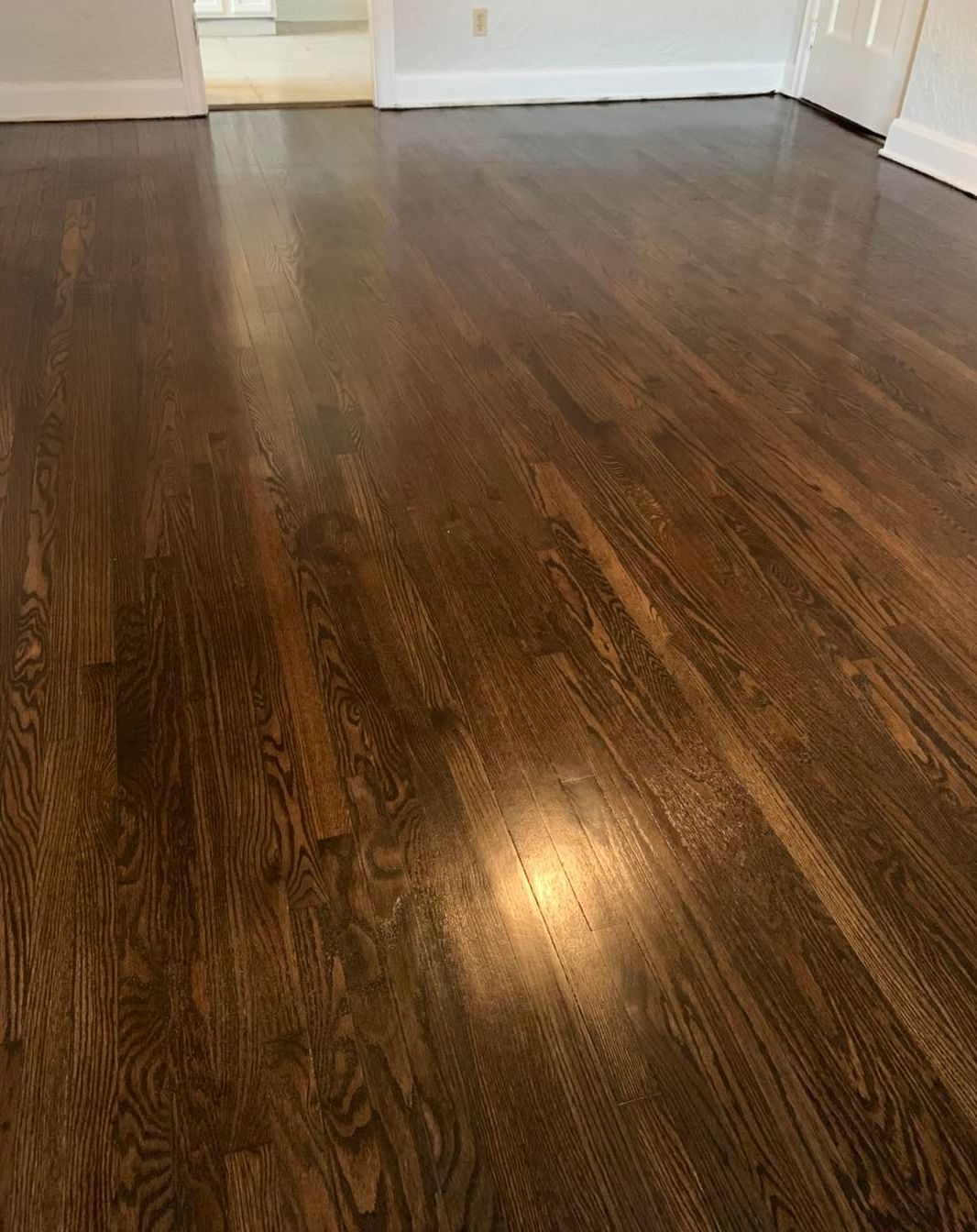 Bedroom floor after refinishing