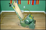 Sanding a hardwood floor