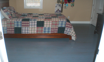 White Oak, blue stain hardwood floor by Premier Hardwood Floors